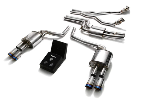 Armytrix Stainless Steel Valvetronic Catback Exhaust System Quad Blue Coated Tips Audi A4/A5 | S4/S5 3.0L TFSI 2009-2015